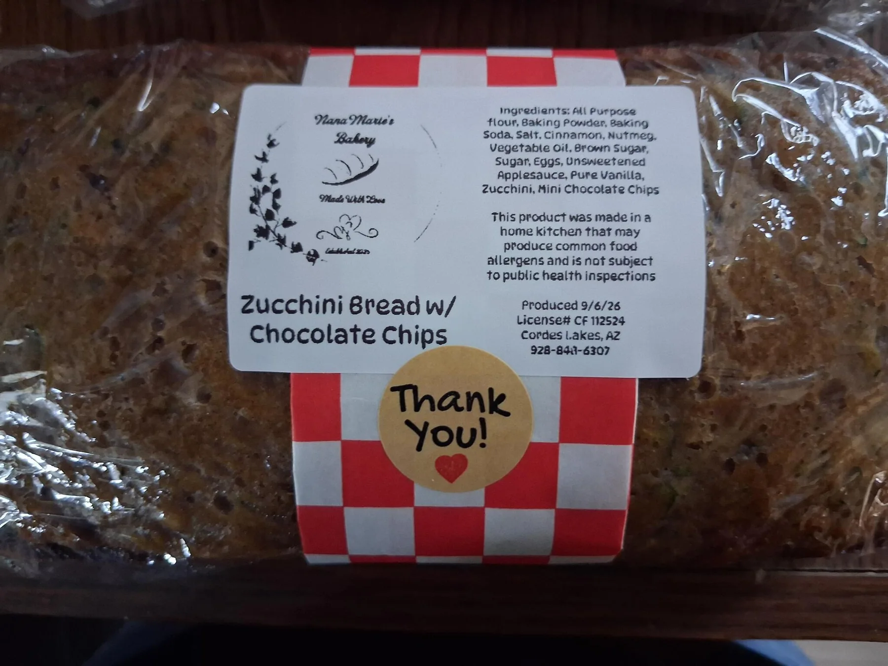 Chocolate chip zucchini bread